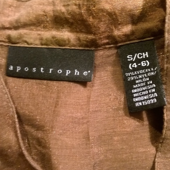 Apostrophe Sheer Brown Blouse! - Picture 5 of 5